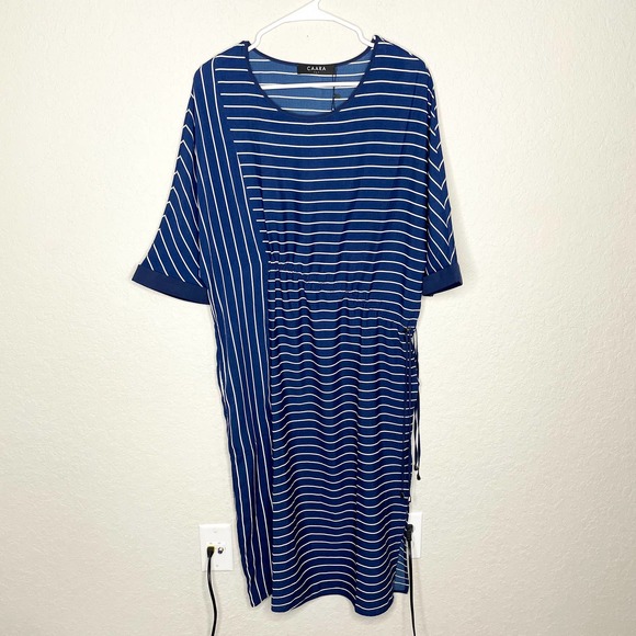 CAARA Lorna Stripe Adjustable Waist Midi Dress - Picture 3 of 8
